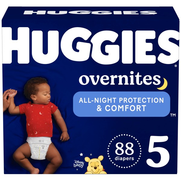 Huggies Overnites Size 5 Overnight Diapers (27+ lbs), 88 Ct