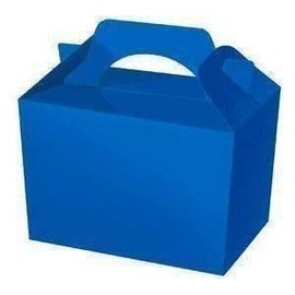 6 x Royal Blue Plain Party Boxes Food Toy Loot Lunch Cardboard Gift Wedding/Kids