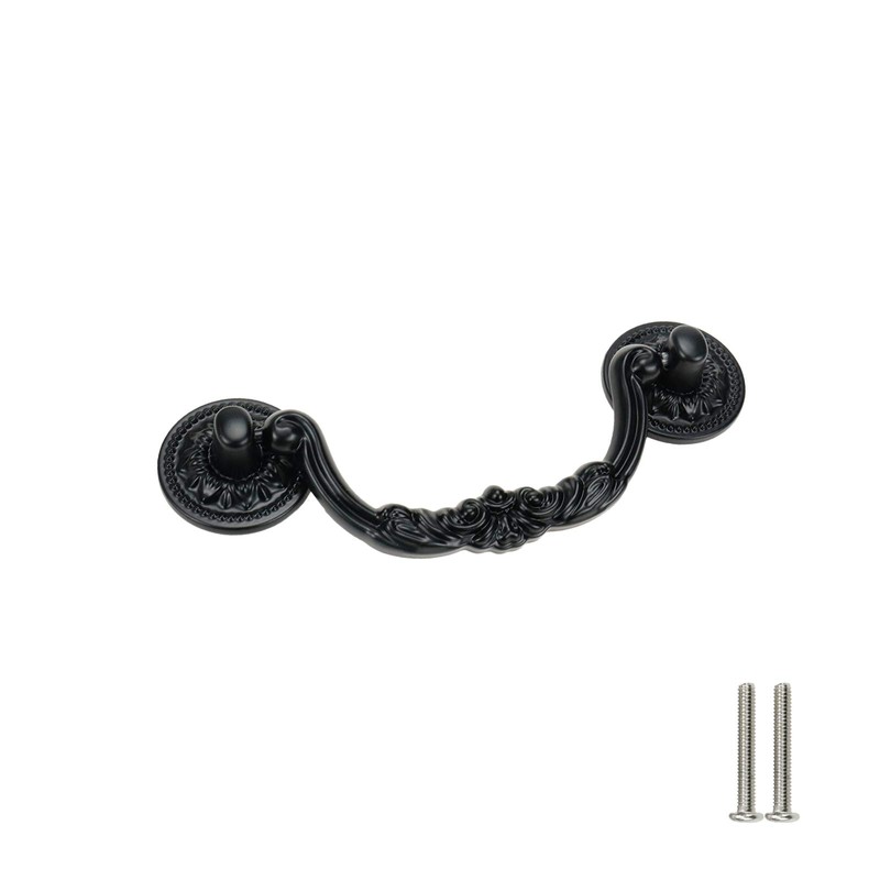 Geesatis 10 Pcs Vintage Swing Drop Bail Black Aluminum Alloy