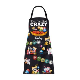 ENSIANTH Bingo Aprons with Pockets Bingo Gifts for Women Yes I’m That Crazy Bingo Lady Bingo Lover Gift Bingo Player Gifts (2487 Crazy Bingo)