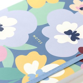 Busy B A5 Busy Life Notebook - Floral Cover - Perfect for Students, Teachers, Work & More with Lined Pages, Undated Month Planners, Stickers, Storage Pocket & Elastic Closure Band