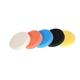5 Pcs 7' Car Polishing Sponge Polishing Pads Kits Sponge for Car Wheel Hexagonal Football Pattern Waxing Sponge Polishing Pad kit sponge disc
