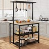 kitchen Island, Bakers Rack, Island Table for Kitchen,3 Tier Microwave