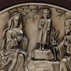 Jorvina / Sagrada Familia retablo Dorado con Base de Madera