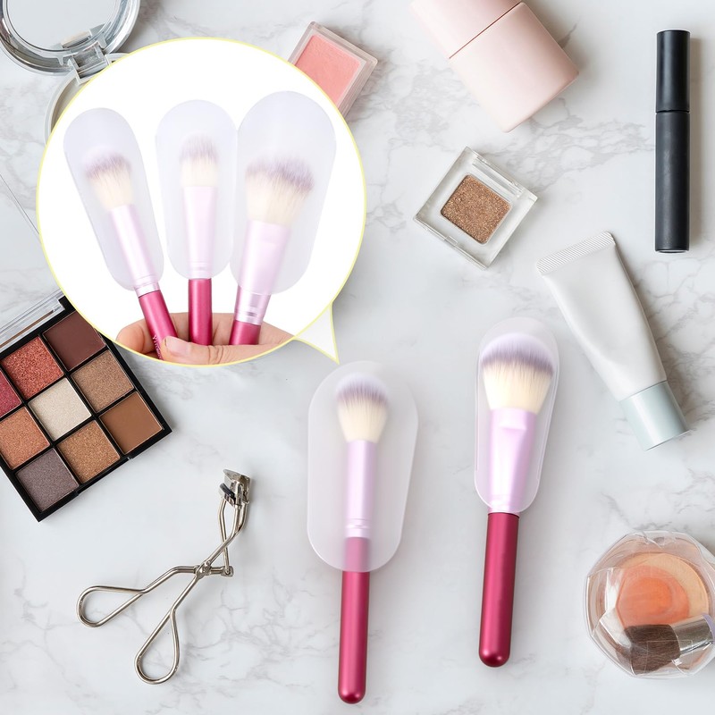 18pcs Clear Makeup Brush Covers, 9 Sizes, Plastic
