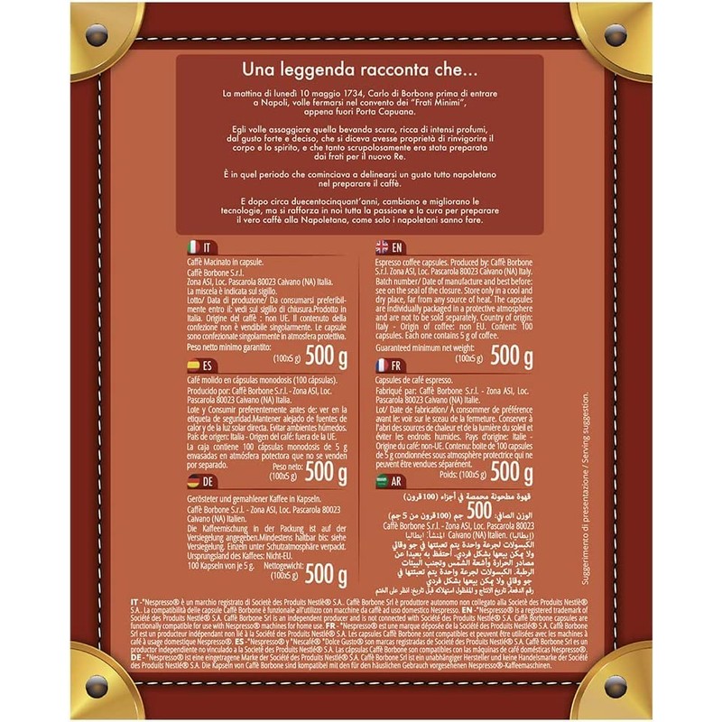 Caffè Borbone Respresso, Dek Decaffeinated Coffee Blend - 50 Capsules