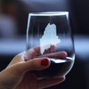 Maine State Outline Stemless Wine Glass - State Themed Drinking