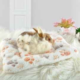 catadog Small Animal Bed Mat, Soft & Warm, Suitable for Guinea Pig, Hamster, Rabbit, Rat and Bearded Dragon (XX-Large(19.7''x15.7''), Footprint White)