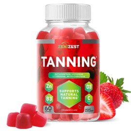 Tanning Gummies for Women - Self Tan Supplement That Work Fast Without Sun - Skin Health Glow Up Sunless Tan Daily Oral Chews - Sugar Free Vegan with Beta Carotene Astaxanthin Lycopene & Vitamins
