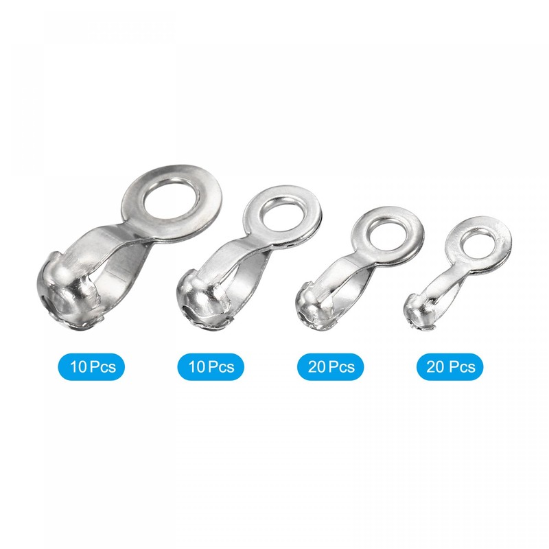 sourcing map Ball Chain Connector, Stainless Steel Pull Loop Crimp