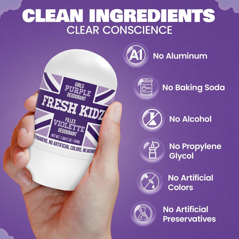 Fresh Kidz Roll On Deodorant for Kids and Teens -