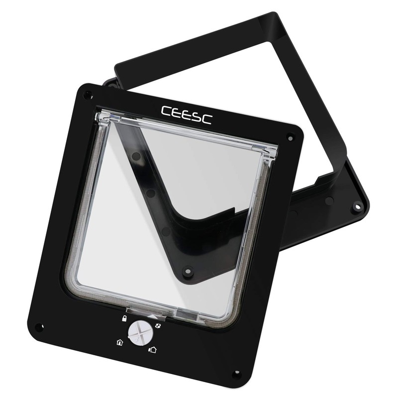 CEESC Cat Flap, Magnetic Pet Door with Rotary 4 Way
