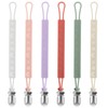 TenderBabe Silicone Pacifier Clip Holder for Baby Girls and Boys, Pack of 6 Soft Flexible Paci Binky Clips with One Piece Design