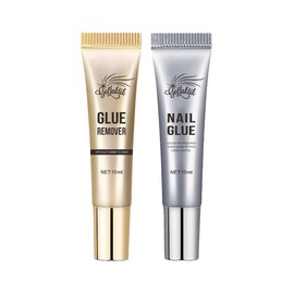 GELLAKTIK 10g Nail Glue + 10g Remover Set – No UV Light Needed, Quick Drying Semi-Solid Nail Glue for Press On Nails, Long-Lasting Fake Acrylic Nails Kit, Easy Removal