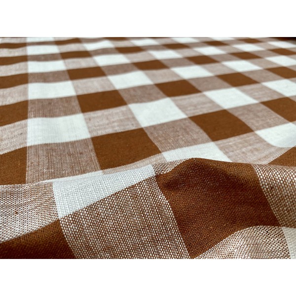 Gingham Linen Checked Fabric Check Material Buffalo Plaid - Dressmaking,