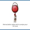 PCL Media ltd Red Retractable Badge Reel with Carabiner Clip