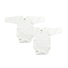 Junior Joy Baby Bodysuits – White Cotton for 12–18 Months | Long Sleeve, Envelope Neck, Easy Nappy Change