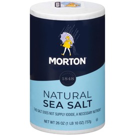 Morton Salt Sea Salt, Natural All-Purpose, 26 Ounce, 1 Canister (Packaged by Renegade Dimensions)