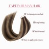Sixstarhair Tape In Hair Extensions Human Hair Chocolate Brown to