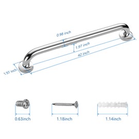 Gotega Shower Grab Bar 2 Pack, Stainless Steel Bathroom Grab Bar Shower Bath Handle Grab Bars for Bathtub Showers 42 Inch