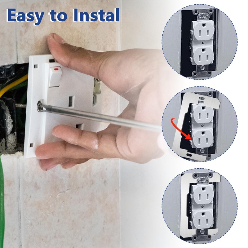 20 Pcs Wall Plate Spacer- Metal Flush Fit Device Leveling