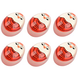 Egg Timer Sensitive Hard & Soft Boiled Color Changing Indicator Tells When Eggs are Ready (Red 6pack)