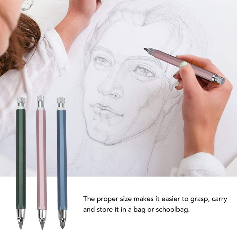3Pcs Mechanical Carpenter Pencil 5.6mm Scribing Tool Marker Set Kit