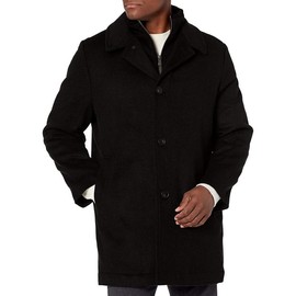 Adam Baker Men's (GROVER) 2879KAB Classic Fit Wool Blend Car Coat with Bib, Black, M