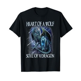 Heart Of Wolf Soul Of A Dragon - Cool Dragon - Wolf Warrior T-Shirt