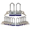 SEPOX® 14Pcs Set Keyed-Alike Laminated-Padlocks with Same-Key Hardened-Steel Long-Shackle Pack