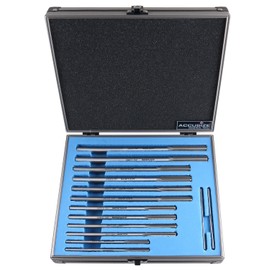 Accusize Industrial Tools Dowel Pin Reamer Size: 0.1230" Thru 0.4995", HSS M2 Premium Chucking Reamer Set, Right Hand Cut, 14 pcs Set, 5528-ST00