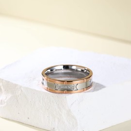 Adreamz Couple Rings for Him and Her Sets Brick Pattern Promise Rings for Couples Cubic Zirconia Silver Stainless Steel Lovers Matching Wedding Engagement Bands 13