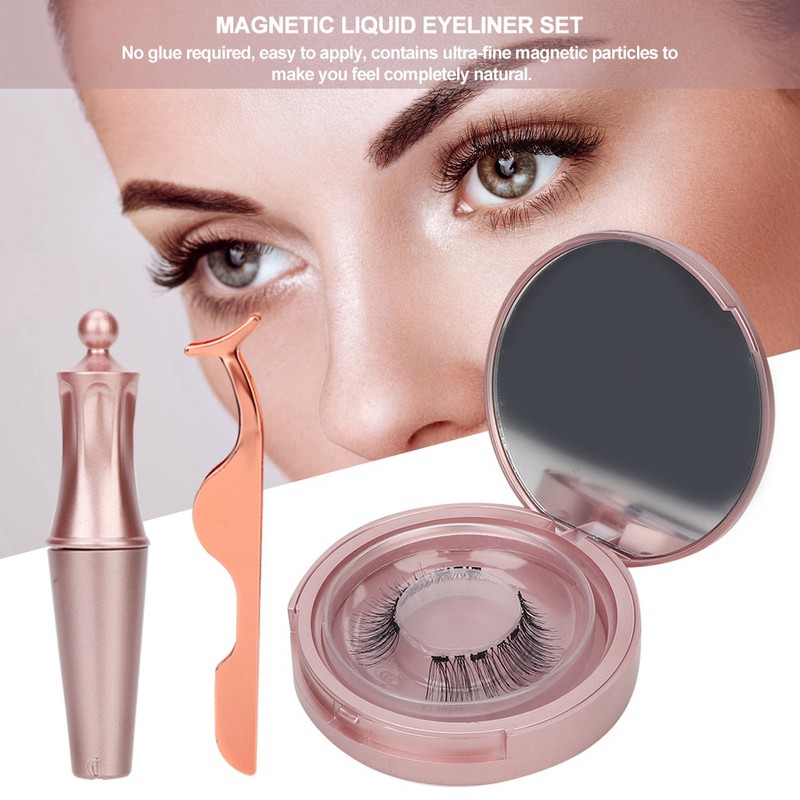 Magnetic Liquid Eyeliner Natural False Eyelashes Kit Magnet Fake Eyelashes