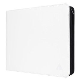 Rayvol Trading Card Binder, 12 Pocket Fit 1800 Cards - Metal D-Ring Card Holder with 75 Double-Sided Clear Pages, Top-Loading Collectors Album -White