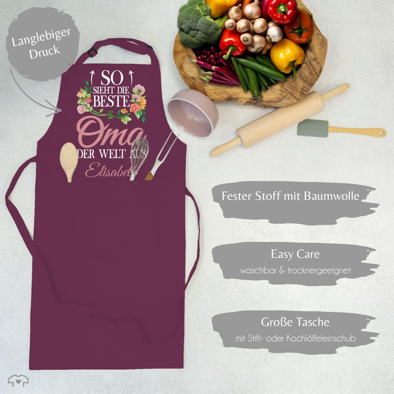 Geschenk mit Namen personalisiert by Shirtracer - Apron - Grandmother