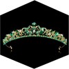 TOBATOBA Green Tiaras and Crowns for Women Girls Crystal Princess