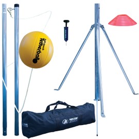 Park & Sun Sports Portable Outdoor Tetherball Set with Carrying Bag and Accessories (3-Piece Tri-Pod Base/Pole)