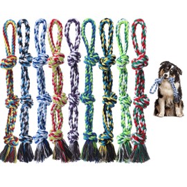 VercanMonth 9 Pack Dog Rope Toys for Large Breed Dogs, Nearly Indestructible Chew Toys for Aggressive Chewers, Heavy Duty Tug Toy for Large Dogs, Teeth Cleaning Rope Chew Toy for Boredom & Teething
