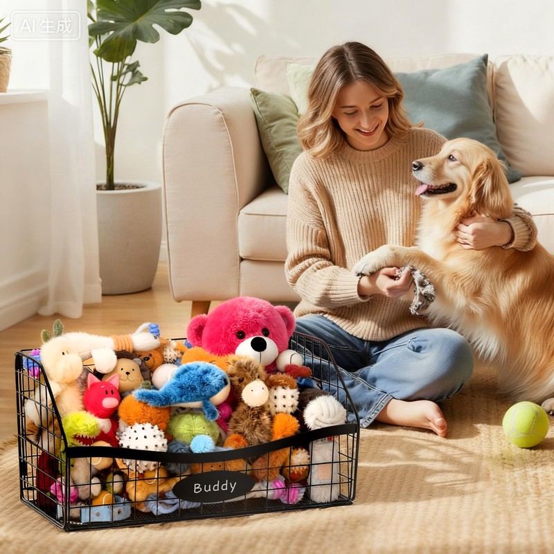 Daoun Dog Toy Basket - Durable Chew-Proof Dog Toy Storage