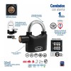 Candado Alarma Sonora Lock Caso70 70mm 110db Llave Puntos Color