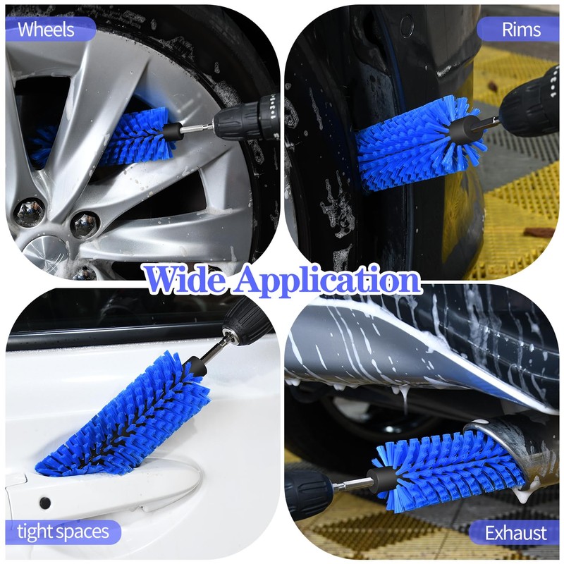 Drill Brush for Car Wheel and Bottle, 25cm Long, for