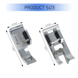 2Pcs Zipper Presser Feet, Zipper Sewing Machine Presser Feet, Easy to Install, Suitable for Singer, Brother, Janome, Juki, Babylock, Elna, Kenmore, White, Necchi, Simplicity and Other Sewing Machines