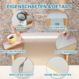 Hersvin Schubladenmatte 30cmx150cm Schubladeneinlage Eva Schrankpapier Nicht Klebende Wasserfest Unterlage Teppich für Küchenschränke Regalschrank (Transparent Punkt)