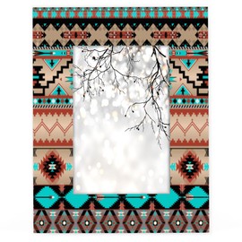 OMFUNS Ethnic Aztec 5x7 Picture Frames Colorful Geometric Photo Frames Collage for Wall Mounting Tabletop Display Wood Photo Picture Frame Home Office Decoration Family Friends Gift