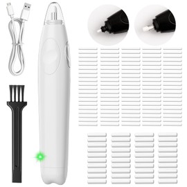 ZMOL Electric Eraser for Artists, Rechargeable Electric Eraser Kit, 140 Refills, Automatic Portable Eraser for Precise Drawing, Battery Operated Pencil Eraser for Sketch Pencil, Crafts（White）