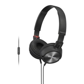Sony Lightweight ZX Series On-Ear Headphones with in-line Microphone and Remote Control for Android Phones (Black)