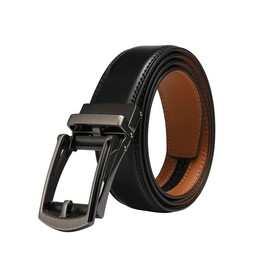 VRLEGEND Belts Mens Leather Men's Belt Automatic Ratchet Buckle Adjustable Business Dress Jeans Casual,Black & Brown (50"-52" Waist, Black)