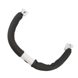 Akozon Black Adjustable Baby Stroller Handlebar, Armrest and Bumper Bar - Middle Openable for Easy Access, Curved for Comfort and Safety (Black)