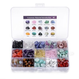 GEHECRST Assorted Healing Crystals Gemstone Box Tumbled Natural Rock Quartz Crystal Stones Chip Bulk for Wicca Reiki Chakra Healing Meditation Home Decor DIY Project Spiritual Crystal Gift