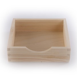 WooDeeDoo Plain Wooden Napkin Holder | 192x192x55 | For Kichen Dining Table Counter Tops Restaurants Bar Top Caddy Tissue Dispenser | Unpainted Wood for Craft |